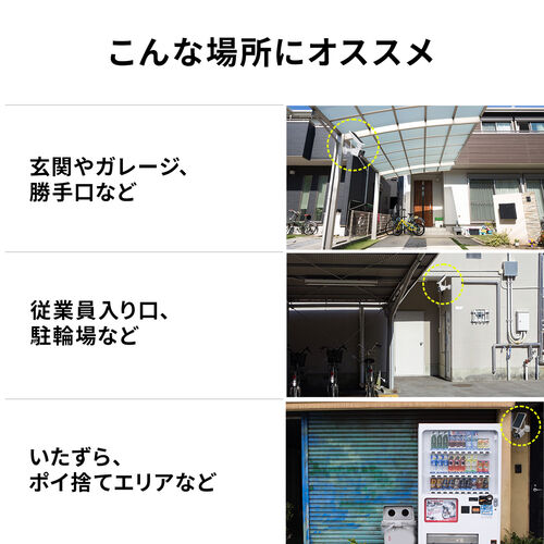 【アウトレット】センサーライト（ダミーカメラ型・人感センサー・ソーラー充電式LEDライト・屋外用・壁面設置・防水規格IPX5・800ルーメン・常夜灯モード付）