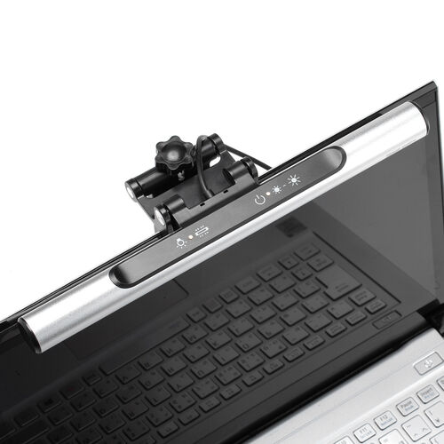 ノートPC用LEDライト（クリップ式・明るさ無段階・色温度5段階・タッチ操作・最大60ルーメン・ケーブル長1m・USB給電・小型）