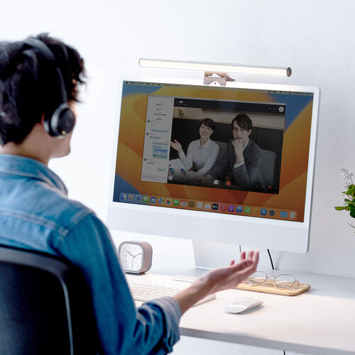 液晶モニター用LEDライト（クリップ式・幅40cm・明るさ無段階・色温度5段階・タッチ操作・最大60ルーメン・ケーブル長1m・USB給電）