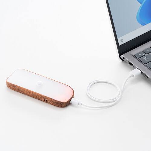 人感センサーライト（LED・マグネット・ネジ穴・メタルプレート取付け・常時点灯対応・65ルーメン・木目調） LED065BRM