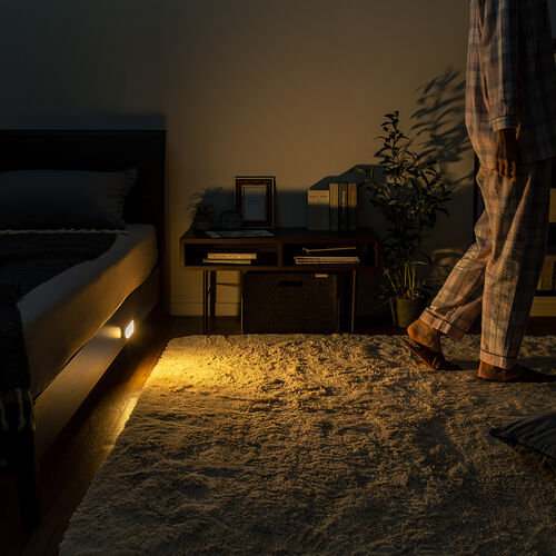 人感センサーライト（LED・マグネット・ネジ穴・メタルプレート取付け・常時点灯対応・65ルーメン・木目調） LED065BRM