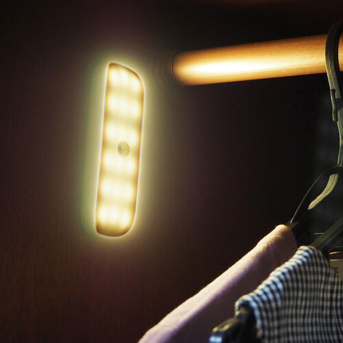 人感センサーライト（LED・マグネット・ネジ穴・メタルプレート取付け・常時点灯対応・65ルーメン・木目調） LED065BRM