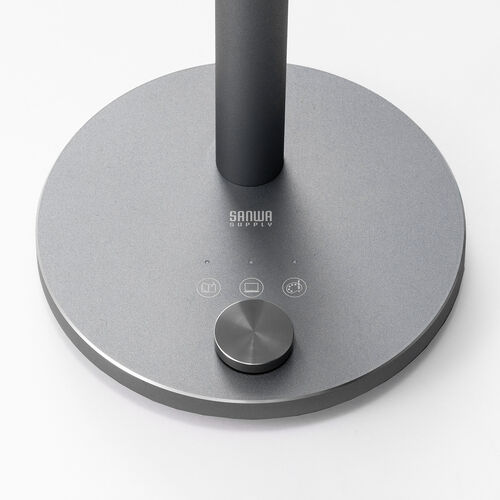 LEDデスクライト（アルミ製スタイリッシュタイプ・平面発光式・無段階調光・3段階調色・最大1000ルクス・ナイトライト付き・ガンメタ）