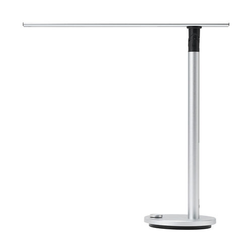 LEDデスクライト（アルミ製スタイリッシュタイプ・平面発光式・無段階調光・3段階調色・最大1000ルクス・ナイトライト付き・シルバー）