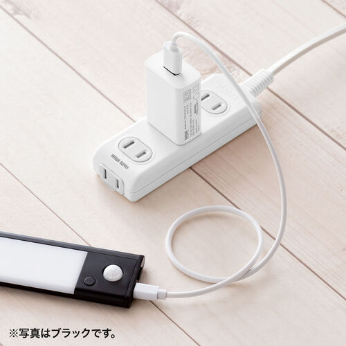 人感センサーライト（薄型・LED・Sサイズ・幅23.3cm・3段階調色・無段階調光・最大130ルーメン・マグネット内蔵・USB充電式・シルバー） LED072SV