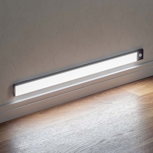 人感センサーライト（Lサイズ・薄型・LED・幅60cm・3段階調色・無段階調光・最大350ルーメン・マグネット内蔵・USB充電式・ブラック） LED074BK