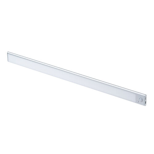 人感センサーライト（薄型・LED・Lサイズ・幅60cm・3段階調色・無段階調光・最大350ルーメン・マグネット内蔵・USB充電式・シルバー） LED074SV