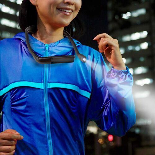 ネックライト（首掛けLEDライト・広範囲LED・スポットLED・最大180ルーメン・防水規格IPX4・3段階調色・無段階調光・USB充電式・ブラック）