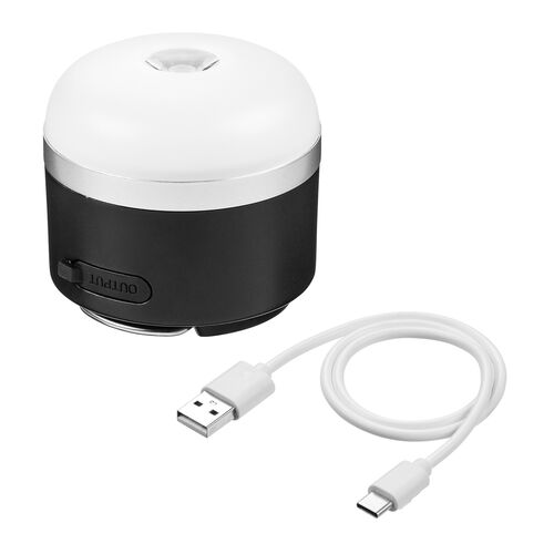 LEDランタン（充電式・コンパクト・最大600ルーメン・マグネット・フック・対応・USB充電対応・ブラック）