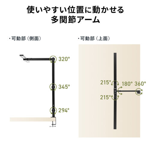 デスクライト（LEDデスクライト・アームライト・目に優しい・クランプ・明るい・勉強・調光・おしゃれ・おすすめ・1700ルーメン） LED079