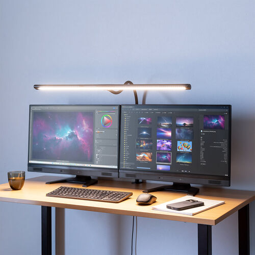 デスクライト（LEDデスクライト・ワイド・80cm・クランプ・調光・調色・おすすめ・おしゃれ・目に優しい・ハンドセンサー） LED080