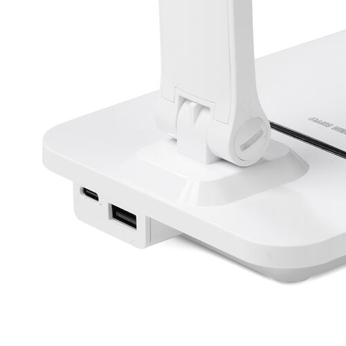 デスクライト（LEDデスクライト・コードレス・充電式・調光・1200ルクス・USBポート搭載・おすすめ・おしゃれ・目に優しい・ホワイト） LED082W