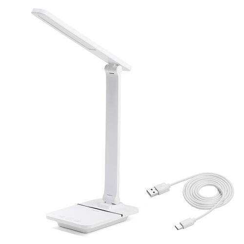 デスクライト（LEDデスクライト・コードレス・充電式・調光・1200ルクス・USBポート搭載・おすすめ・おしゃれ・目に優しい・ホワイト） LED082W