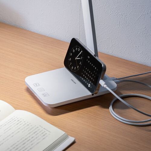 デスクライト（LEDデスクライト・コードレス・充電式・調光・1200ルクス・USBポート搭載・おすすめ・おしゃれ・目に優しい・ホワイト） LED082W