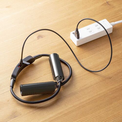 ネックライト（首掛け式LED・USB充電式・作業用ライト・防水規格IP44・最大120ルーメン・フレキシブルアーム・ブラック）