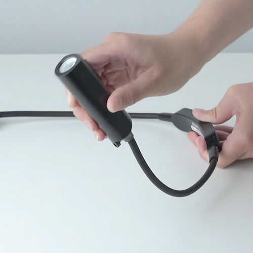 ネックライト（首掛け式LED・USB充電式・作業用ライト・防水規格IP44・最大120ルーメン・フレキシブルアーム・ブラック）