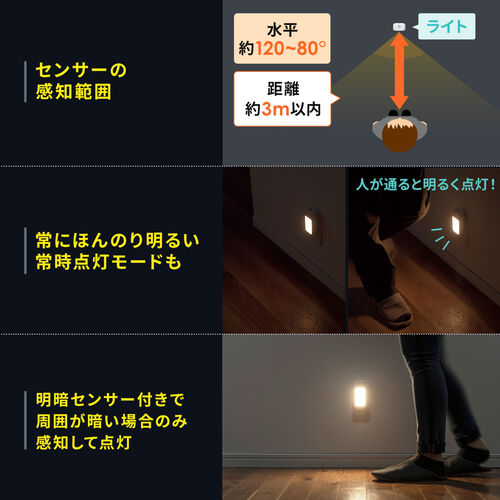 人感センサーライト（フットライト・コンセント・LEDライト