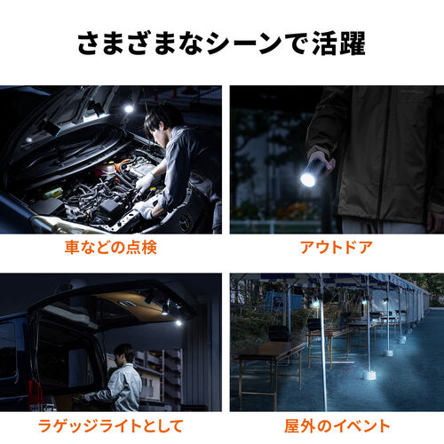 作業灯（LEDライト・マグネット・クリップ・収納ボックス・クレードル付・3個セット・650ルーメン ）