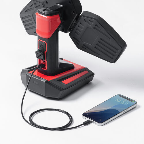 投光器（作業灯・ワークライト・LED・3500ルーメン・フラッドライト・高輝度・充電式・屋外用・三脚付き）