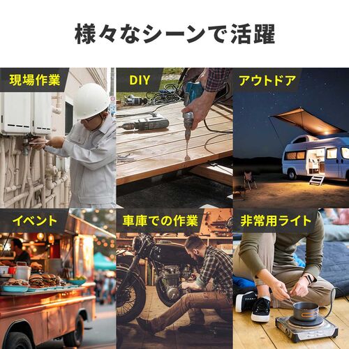 投光器（作業灯・ワークライト・LED・3500ルーメン・フラッドライト・高輝度・充電式・屋外用・三脚付き）