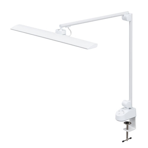 デスクライト（広範囲照射LED・調光調色・アームライト・タッチセンサー・クランプ固定・横幅45cm・ホワイト）