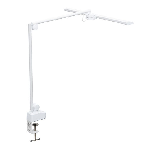 デスクライト（広範囲照射LED・調光調色・アームライト・タッチセンサー・クランプ固定・横幅45cm・ホワイト）