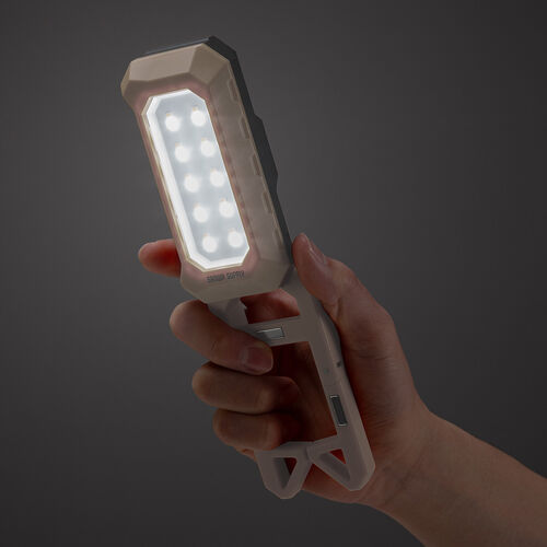 作業灯（LED・充電式・防水・小型・クリップ・マグネット付・500ルーメン・スタンド・手持ちライト・ベージュ）