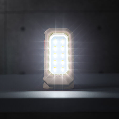 作業灯（LED・充電式・防水・小型・クリップ・マグネット付・500ルーメン・スタンド・手持ちライト・ベージュ）