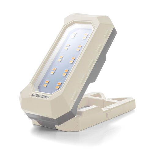 作業灯（LED・充電式・防水・小型・クリップ・マグネット付・500ルーメン・スタンド・手持ちライト・ベージュ）