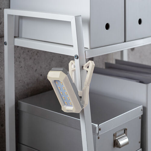 作業灯（LED・充電式・防水・小型・クリップ・マグネット付・500ルーメン・スタンド・手持ちライト・ベージュ）