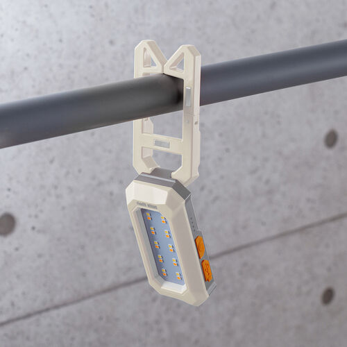 作業灯（LED・充電式・防水・小型・クリップ・マグネット付・500ルーメン・スタンド・手持ちライト・ベージュ）