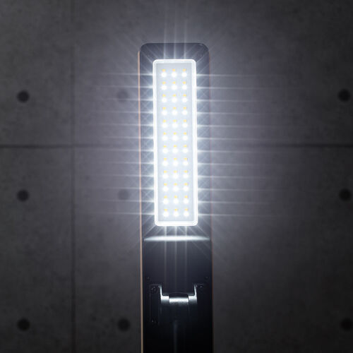 作業灯（LED・充電式・防水・折りたたみ・スタンド・1500ルーメン・高さ・角度調整・ベージュ）