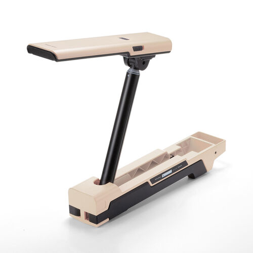 作業灯（LED・充電式・防水・折りたたみ・スタンド・1500ルーメン・高さ・角度調整・ベージュ）