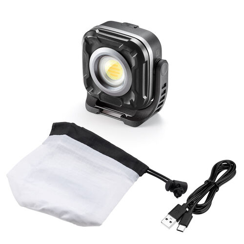 充電式 LED作業灯（無段階調光・角度調整・防水IPX6・多用途設置）