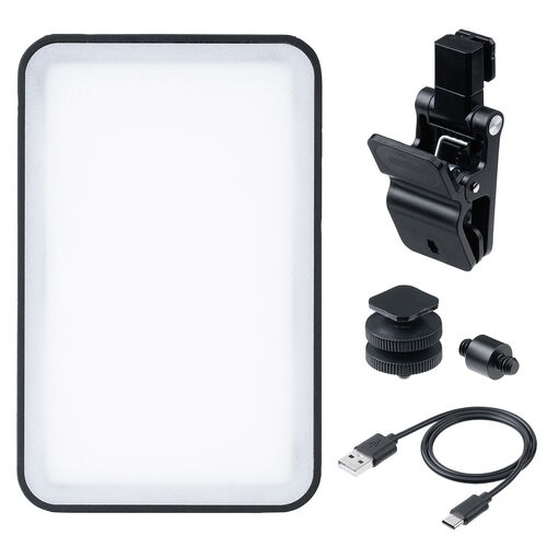 LED撮影ライト（スマホ・カメラ対応/三脚取付可能・250ルーメン・小型・充電式・ストリーミングライト）