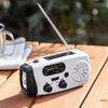 防災ラジオ（LEDライト・防災グッズ・多機能・バッテリー・大容量・4000mA・携帯ラジオ・USB充電・ソーラー充電・手回し充電・ホワイト）