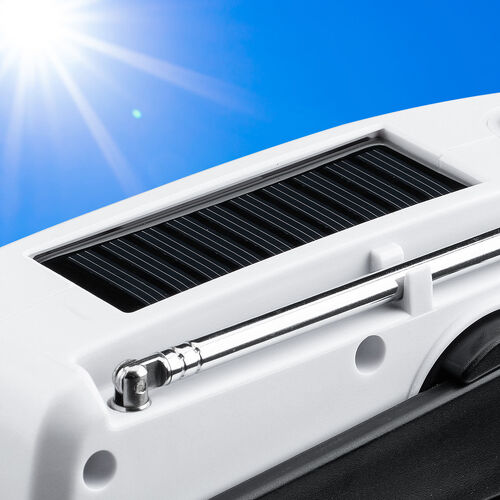 防災ラジオ（LEDライト・防災グッズ・多機能・バッテリー・大容量・4000mA・携帯ラジオ・USB充電・ソーラー充電・手回し充電・ホワイト）