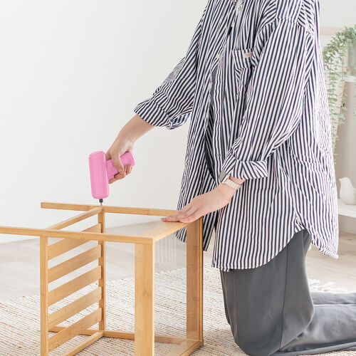 電動ドライバー（収納ケース付き・26-in-1・Type-C充電式・ビット26種類・コードレス・ハンディ・軽量・小型・LED付き・かわいい・女性・初心者・工具・DIY・ピンク）