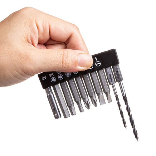 電動ドライバー（USB Type-C 充電式・コンパクト・ビット10種類・軽量・310g・LEDライト付き・ドリルドライバー・穴あけ・家具組立て・コードレス・小型・ブラック）