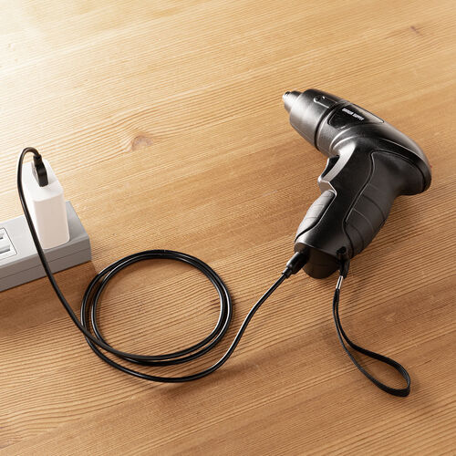 電動ドライバー（USB Type-C 充電式・コンパクト・ビット10種類・軽量・310g・LEDライト付き・ドリルドライバー・穴あけ・家具組立て・コードレス・小型・ブラック）