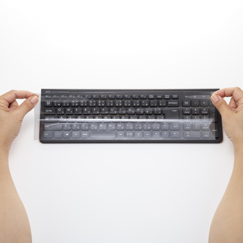 【アウトレット】キーボードカバー（マルチタイプ・フリーカット・ノートパソコン用・ポリウレタン・52×25cm）