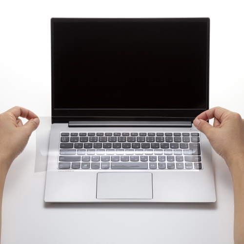 キーボードカバー（マルチタイプ・フリーカット・ノートパソコン用・ポリウレタン・35×25cm）