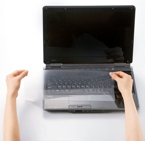 ノート用キーボードマルチカバー（横長ロング・フリーカット・抗菌） サンワサプライ