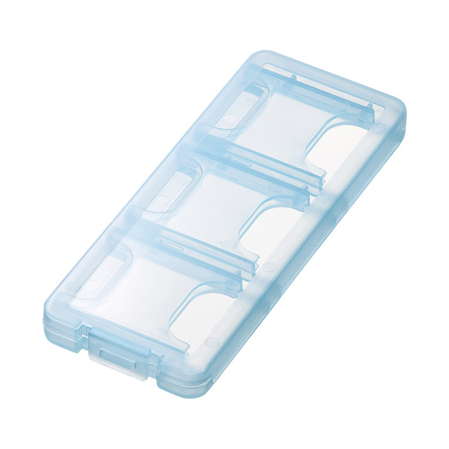 SDカードケース（6枚収納・2段・クリアブルー） FC-MMC23SDCBL サンワサプライ