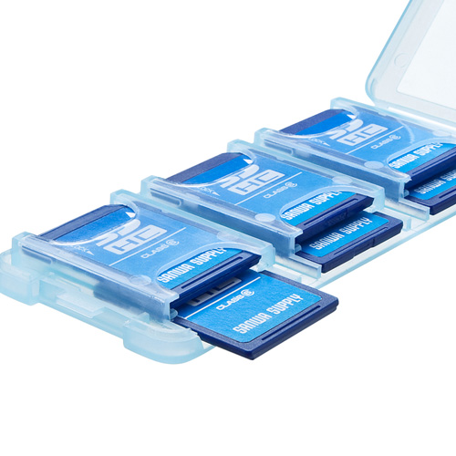 SDカードケース（6枚収納・2段・クリアブルー） FC-MMC23SDCBL サンワサプライ