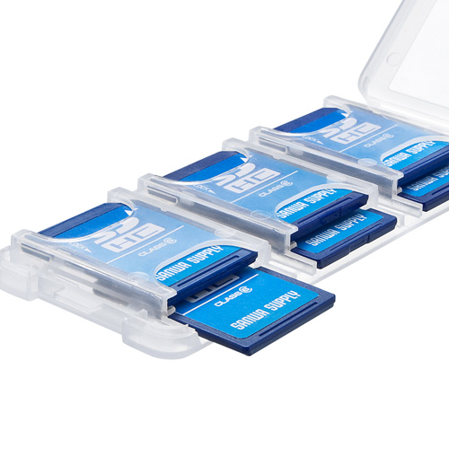 SDカードケース（6枚収納・2段・クリア） FC-MMC23SDCL サンワサプライ