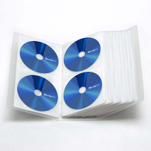 ブルーレイディスク対応ファイルケース（128枚収納・クリア）