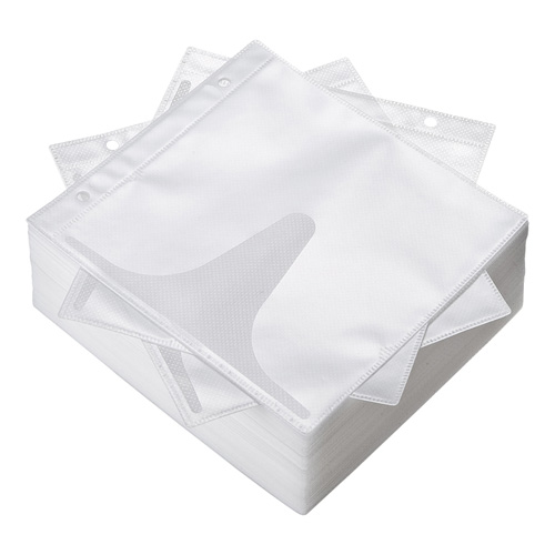 DVD・CD不織布ケース（リング穴付き・100枚入り・ホワイト）