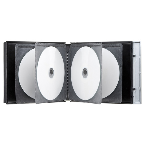 【アウトレット･訳あり・セール】ディスクケース（8枚まで収納・メディア・CD・DVD・ブルーレイ対応・ハードタイプ・ポータブル・保護・保管・ブラック） FCD-JKBD8BK サンワサプライ