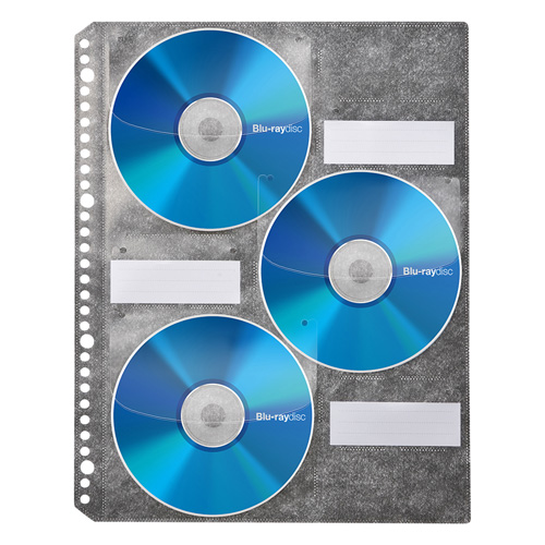 ディスク収納A4リフィルシート（BD対応・6枚収納・ブラック） FCD-RLBD30BK サンワサプライ